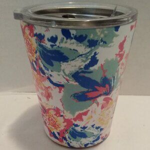 Mary Square Isolated Decorative 10 Ounce Cup With Lid. Floral NWT